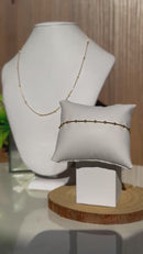 Conjunto Veneziana Bolinhas Banhado em Ouro 18k