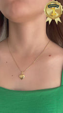 Corrente Pingente Coração Apaixonado Banhado a Ouro 18k
