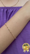 Conjunto Veneziana Bolinhas Banhado em Ouro 18k