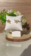 Bracelete Ramos Folhas com Zircônia Banhado a Ouro 18k
