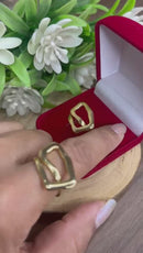 Anel Geométrico Banhado a Ouro 18k