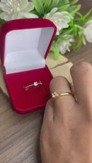 Anel Solitário Banhado a Ouro 18k com Zircônia