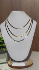 Colar Triplo Bicolor Elegância Folheado