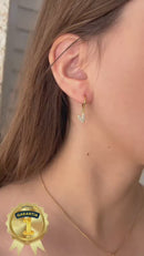 Conjunto Coração Esticadinho Com Cristais Banhado em Ouro 18K