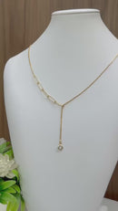 Colar Gravatinha com Ponto de Luz Banhado em Ouro 18k