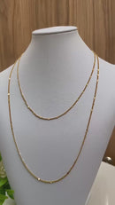 Corrente Grume Batida Diamantada Banhada em Ouro 18k 60 cm