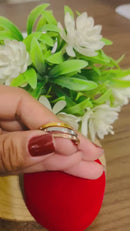 Anel Trio Aliança com Pedras Folheado