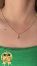 Corrente com Pingente Ponto de Luz Banhado a Ouro 18k