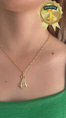 Corrente Nossa Senhora Aparecida Banhado a Ouro 18k