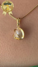 Corrente Pingente Perola Aramado Banhado a Ouro 18k