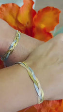 Pulseira Trançada Unissex Ela e Ele Folheada a Ouro