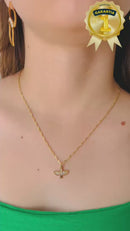 Corrente Divino Espirito Santo Banhado a Ouro 18k