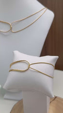 Conjunto Elo Duplo Infinito Banhado em Ouro 18k