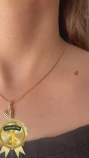 Conjunto Coração Esticadinho Com Zircônia Preto Banhado a Ouro 18K