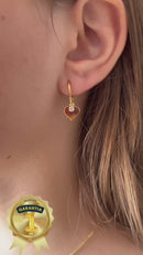 Brinco Argolinha Coração com Ponto de Luz Banhado a Ouro 18k