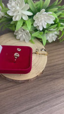 Anel Estelar Meia Lua Banhado em Ouro 18k com Pedras