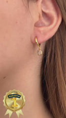 Brinco Argolinha Ponto de Luz Banhado a Ouro 18K