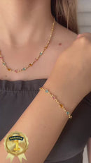 Conjunto Color Singelo Banhado em Ouro 18k